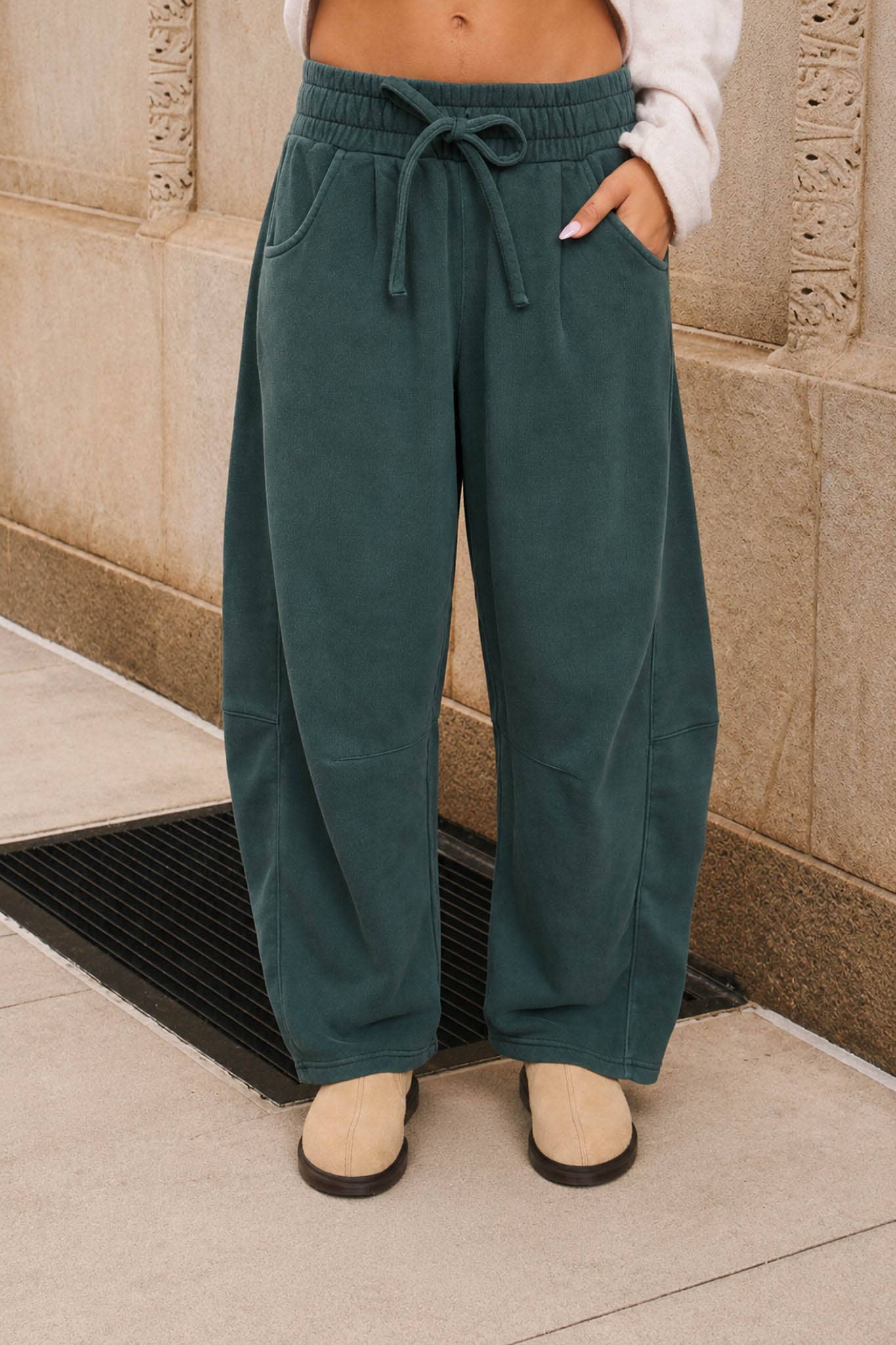 Green Barrel Leg Sweatpants