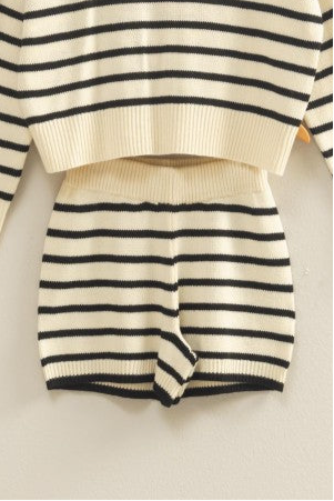 Black Stripe Shorts