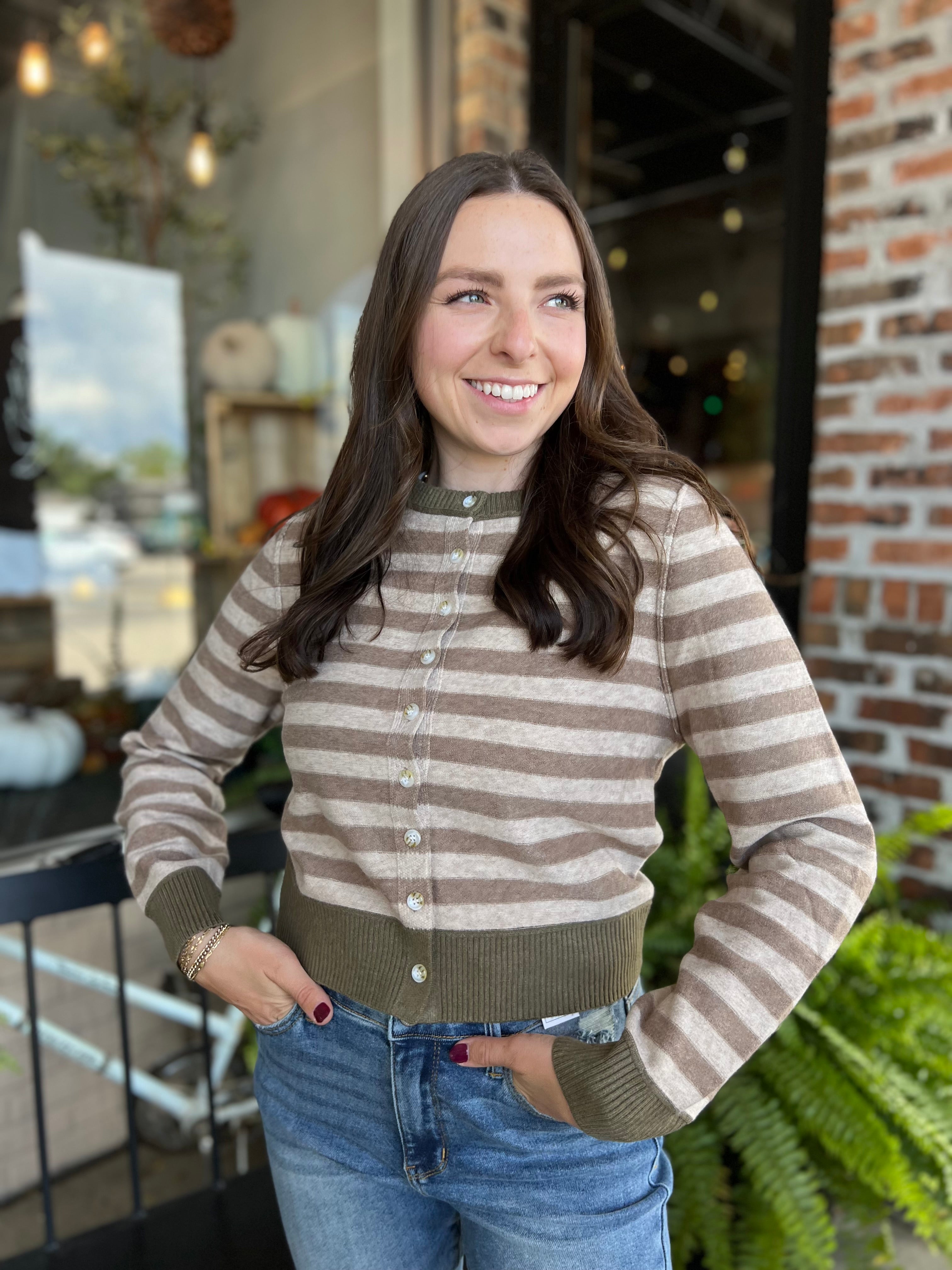 Brown Stripe Cardigan