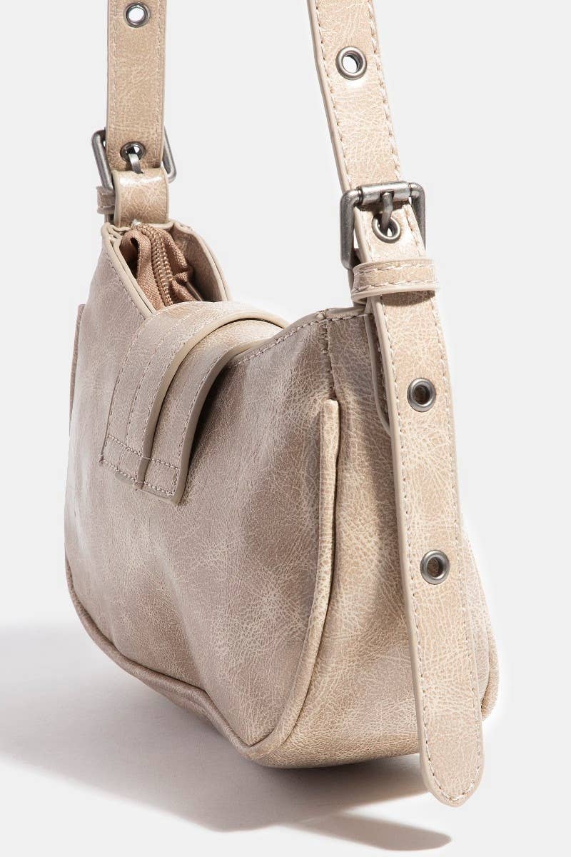 Ivory Western Buckle Shoulder Bag
