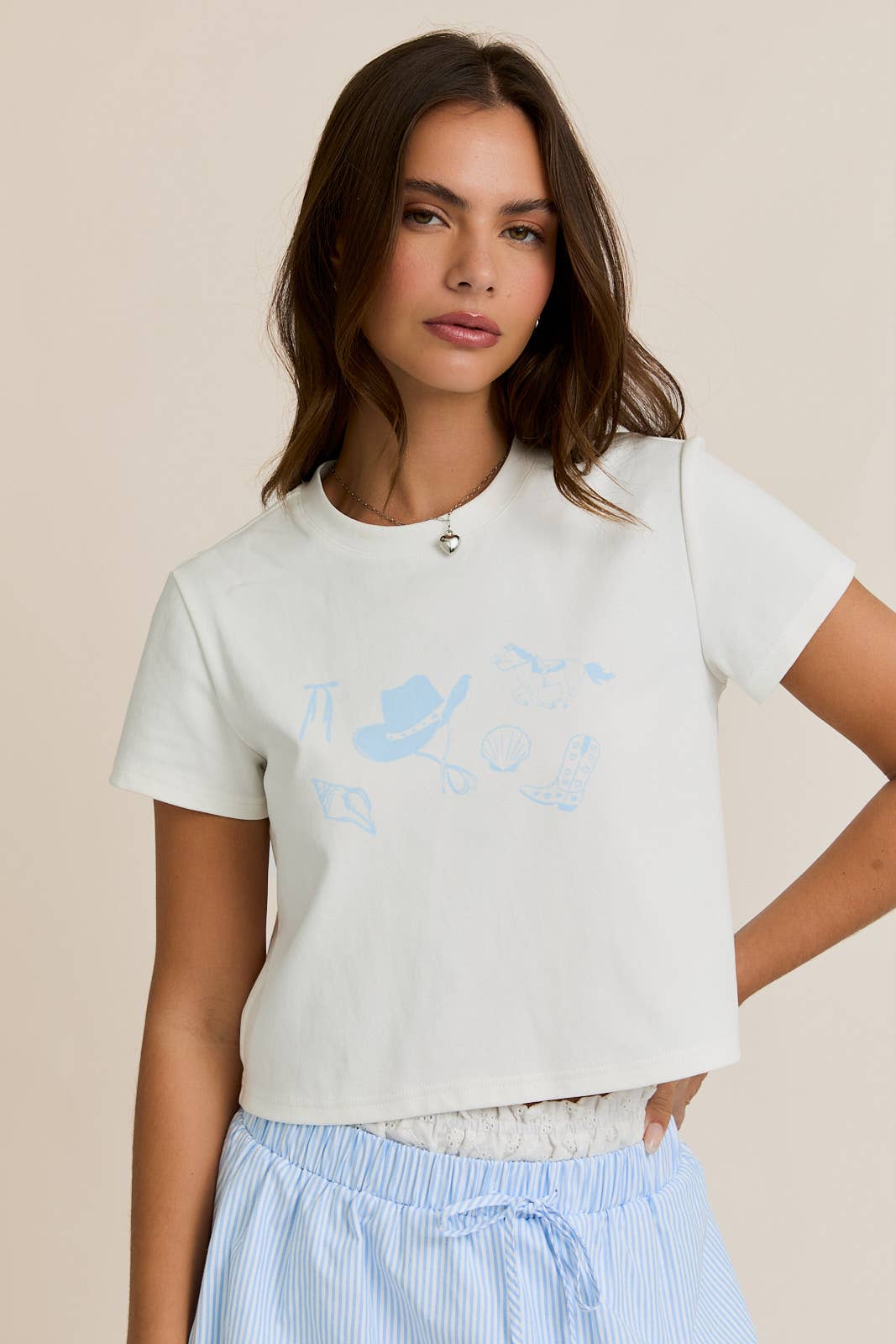 COWGIRL GRAPHIC BABY TEE - FINAL SALE