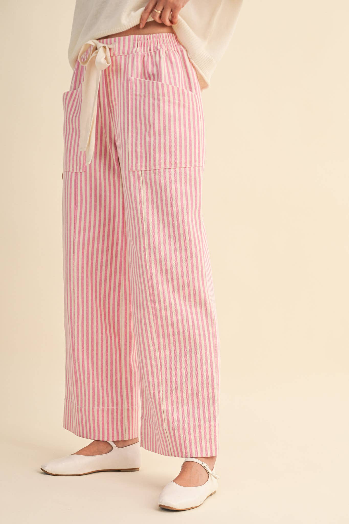 Pink Stripe Wide Leg Pants - FINAL SALE