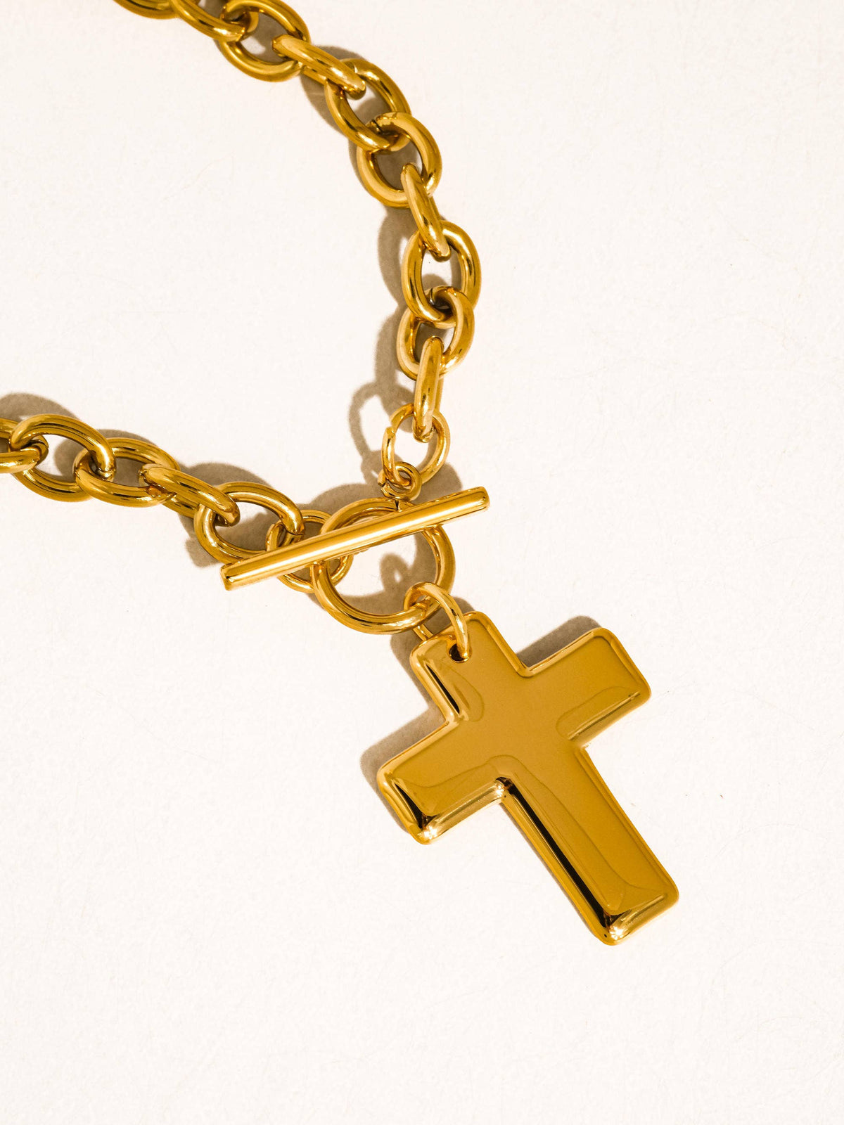 Gold Non-Tarnish Cross Pendant Necklace