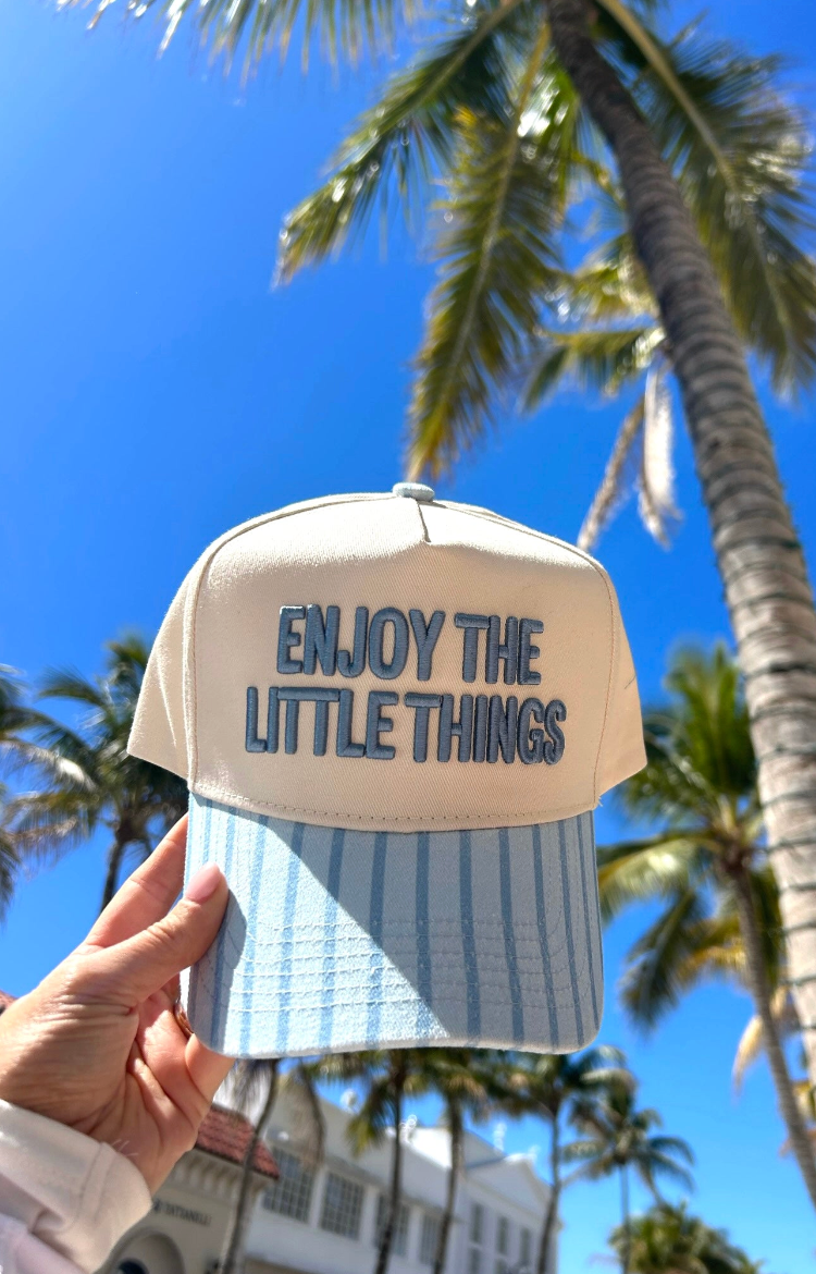 Enjoy the Little Things - Blue Stripe Trucker Hat