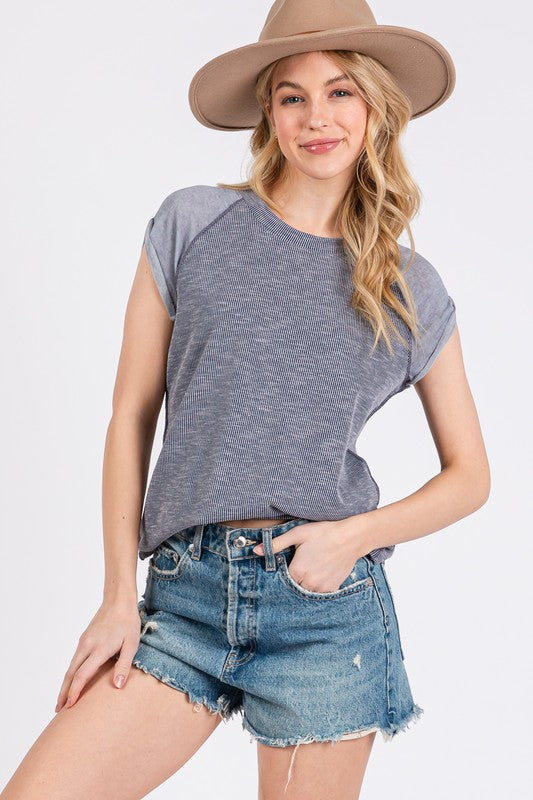 Denim Washed Jersey Top - FINAL SALE
