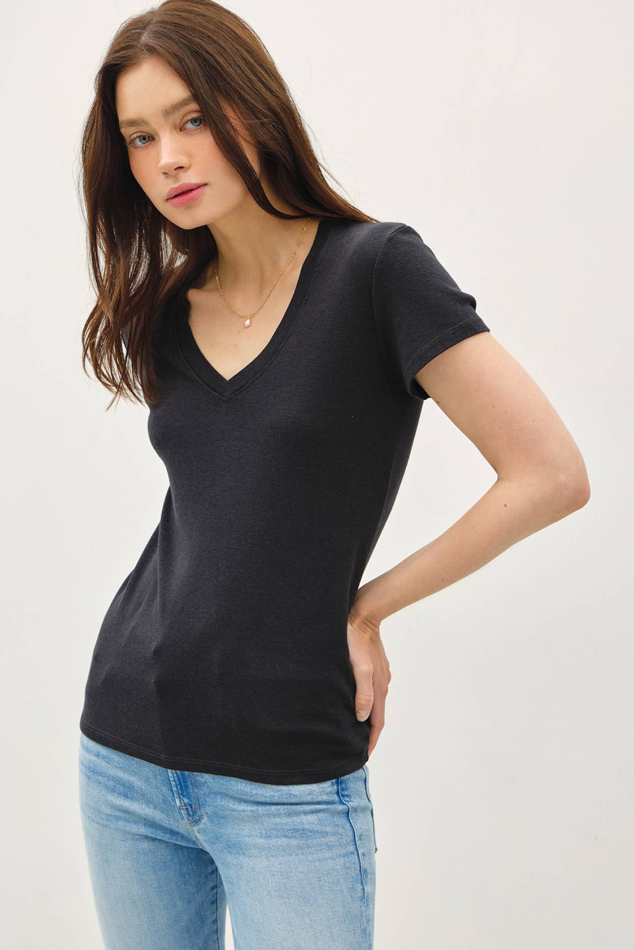 Charcoal Classic V-Neck Tee - FINAL SALE