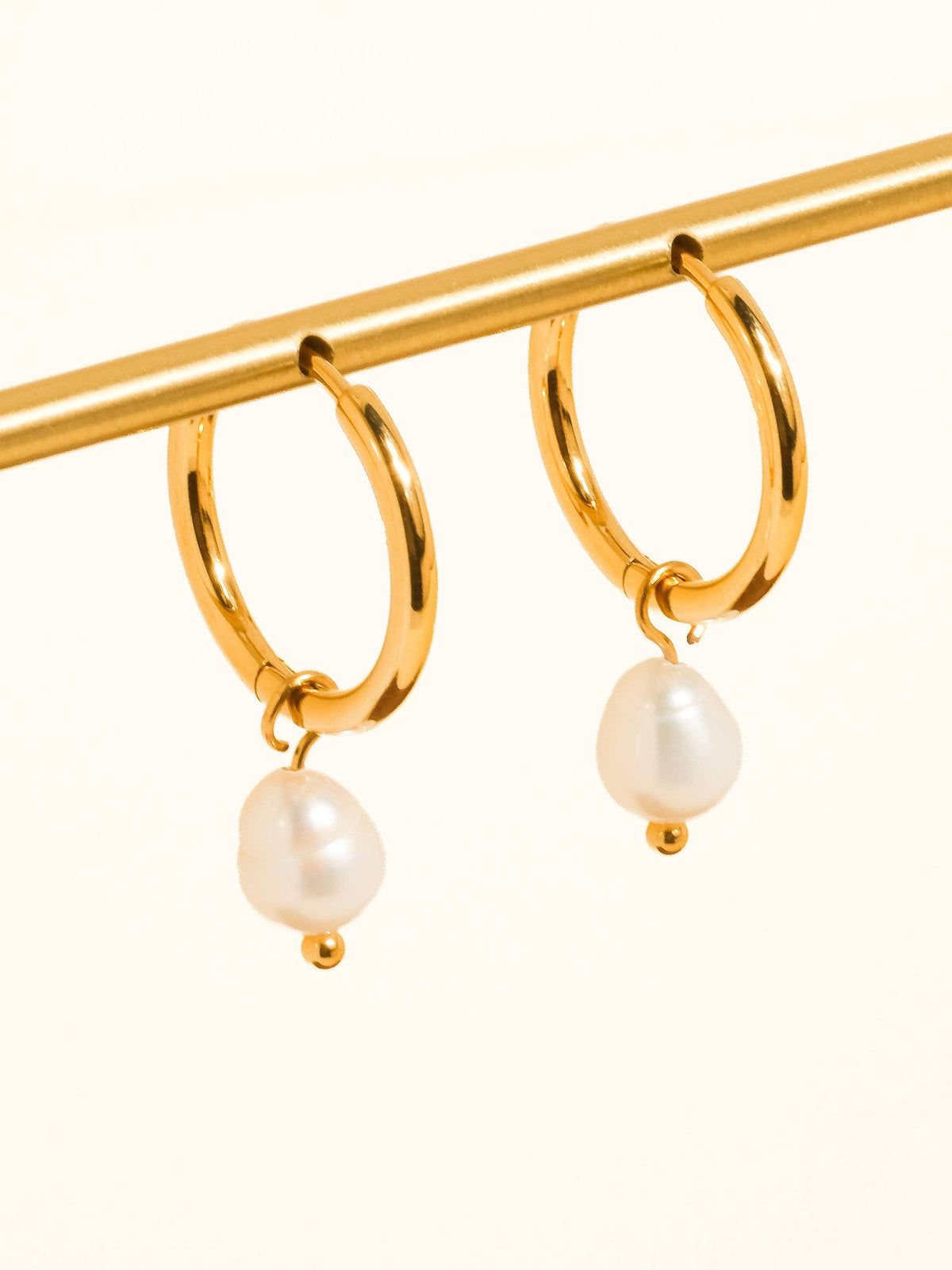 Toile 18K Gold Non-Tarnish Classic Pearl Drop Earrings: Yellow Gold