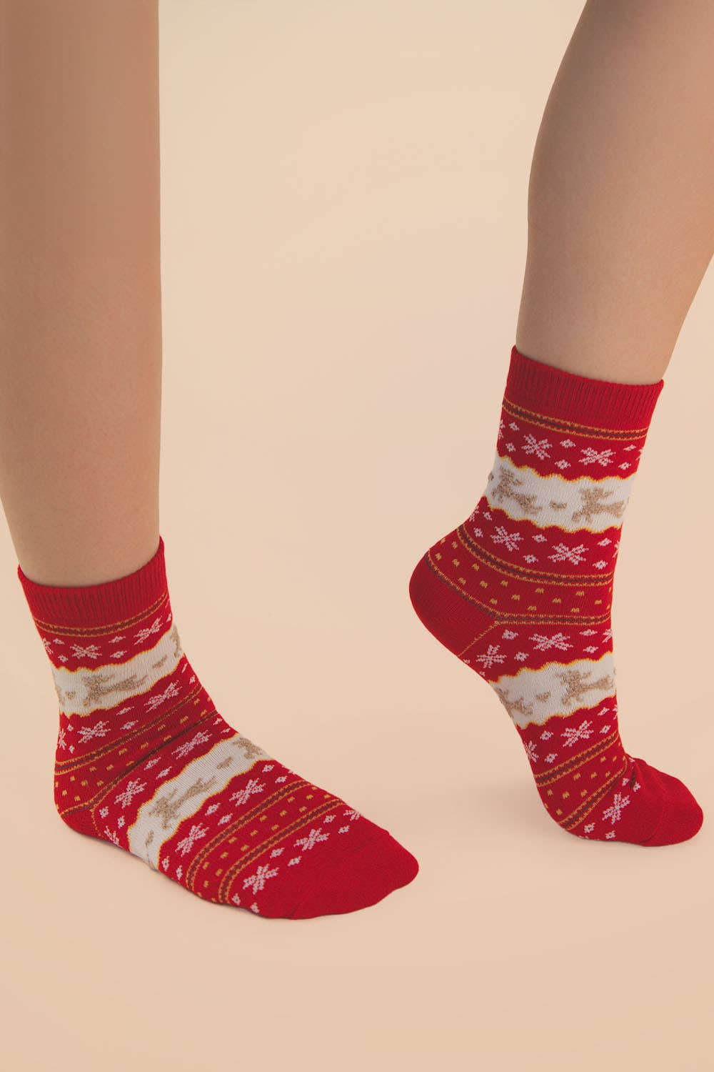 Red Christmas Crew Socks