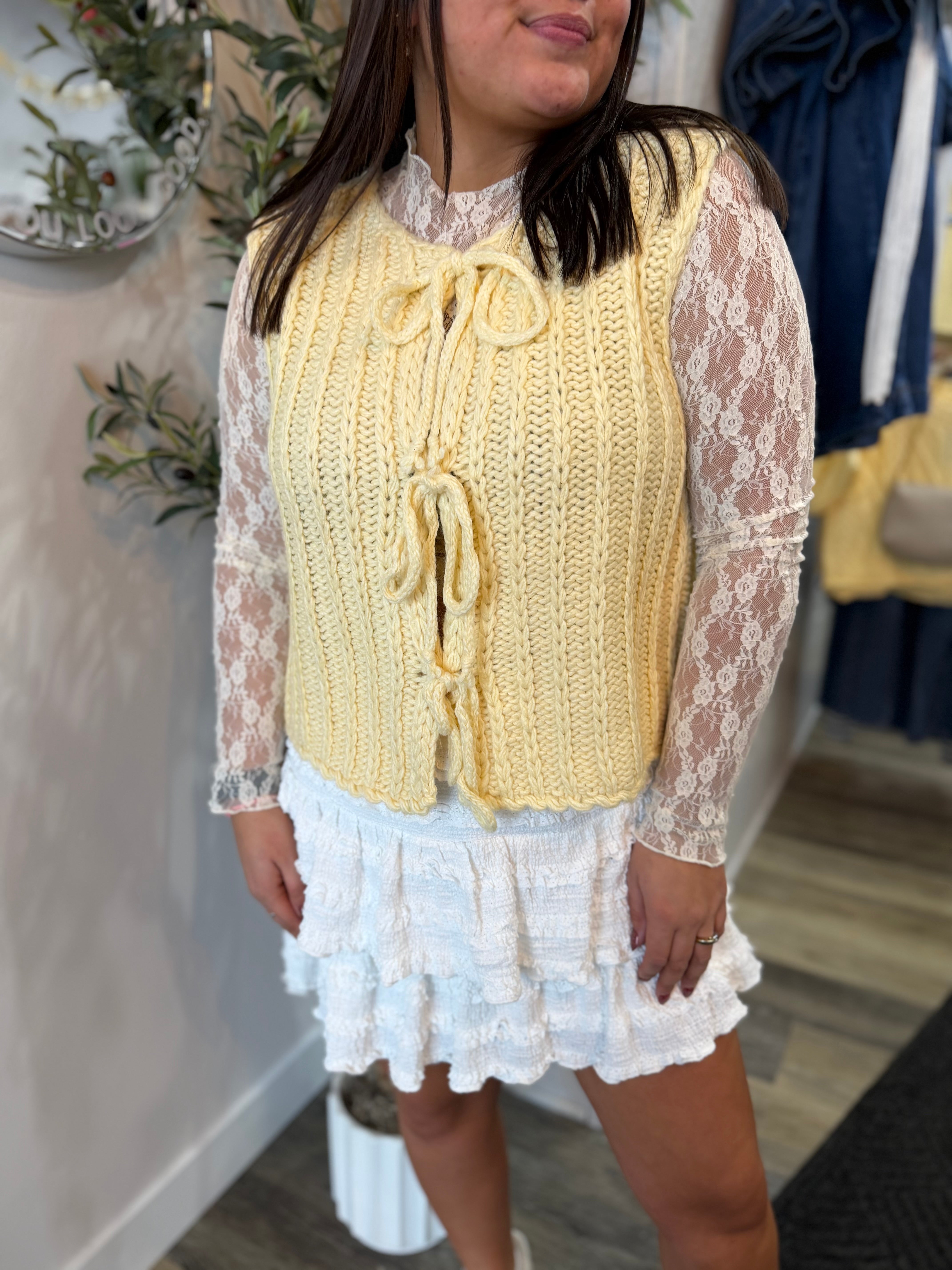 Yellow Chunky Sweater Vest
