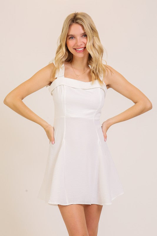 White Pleated Mini Dress – Trend Clothing