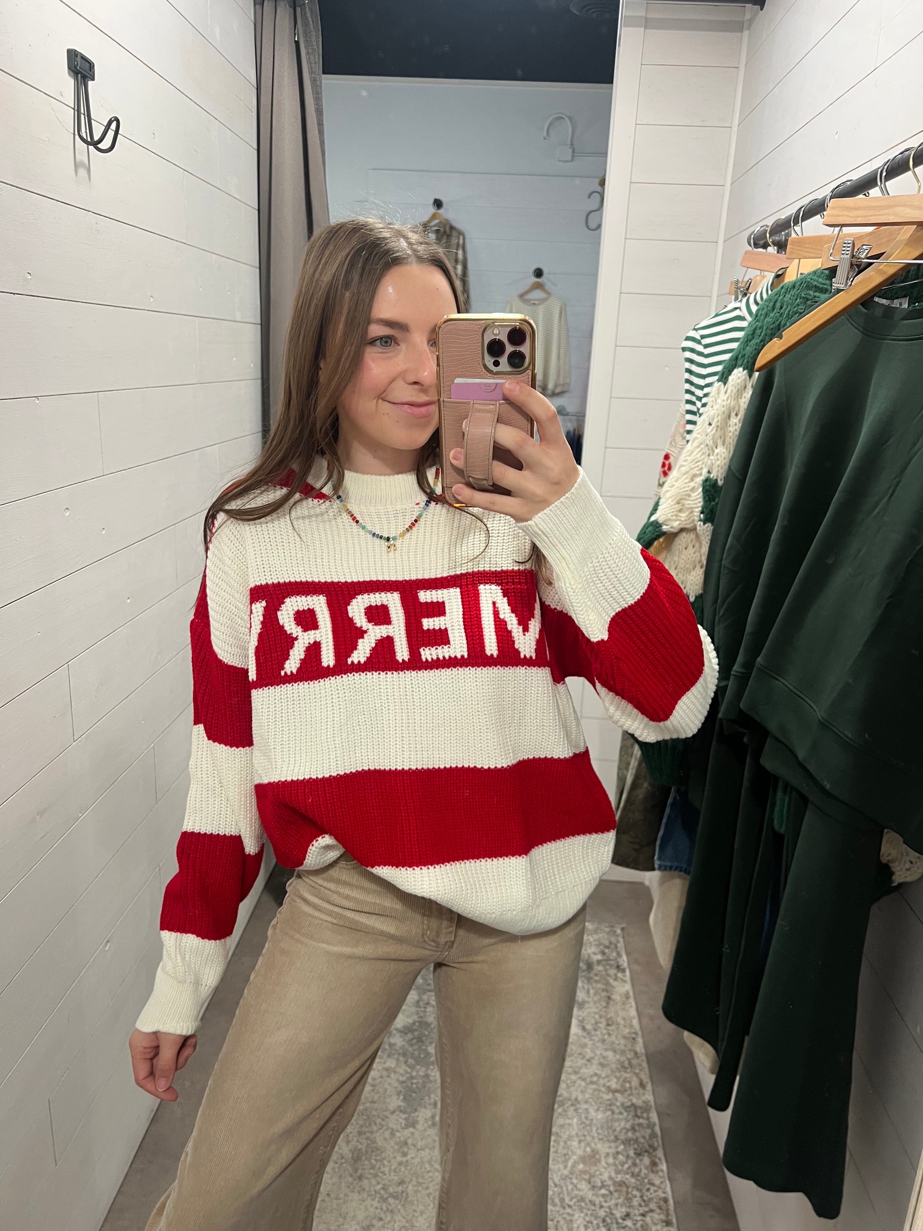 Red Merry Stripe Sweater