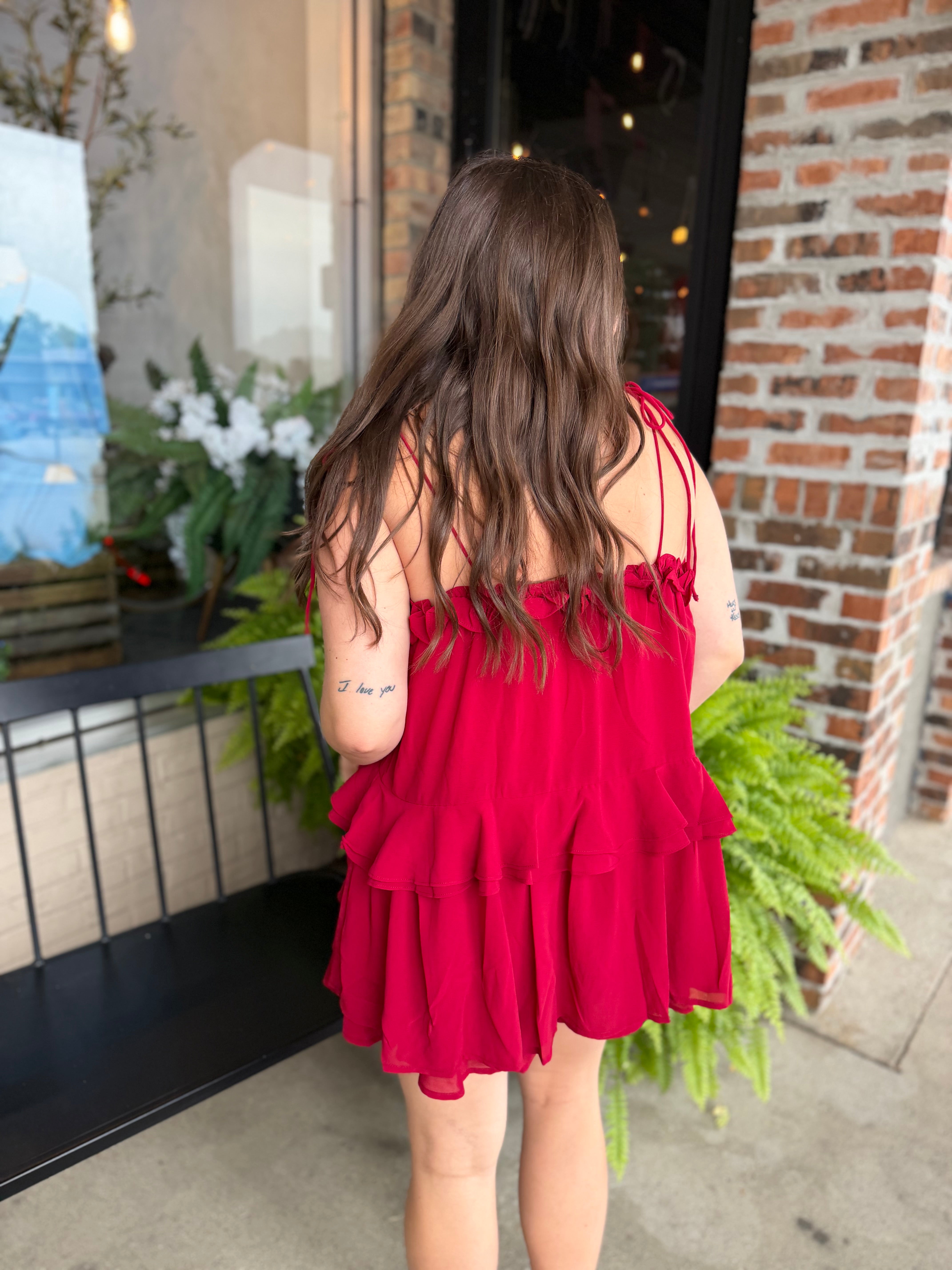 Red Ruffle Romper