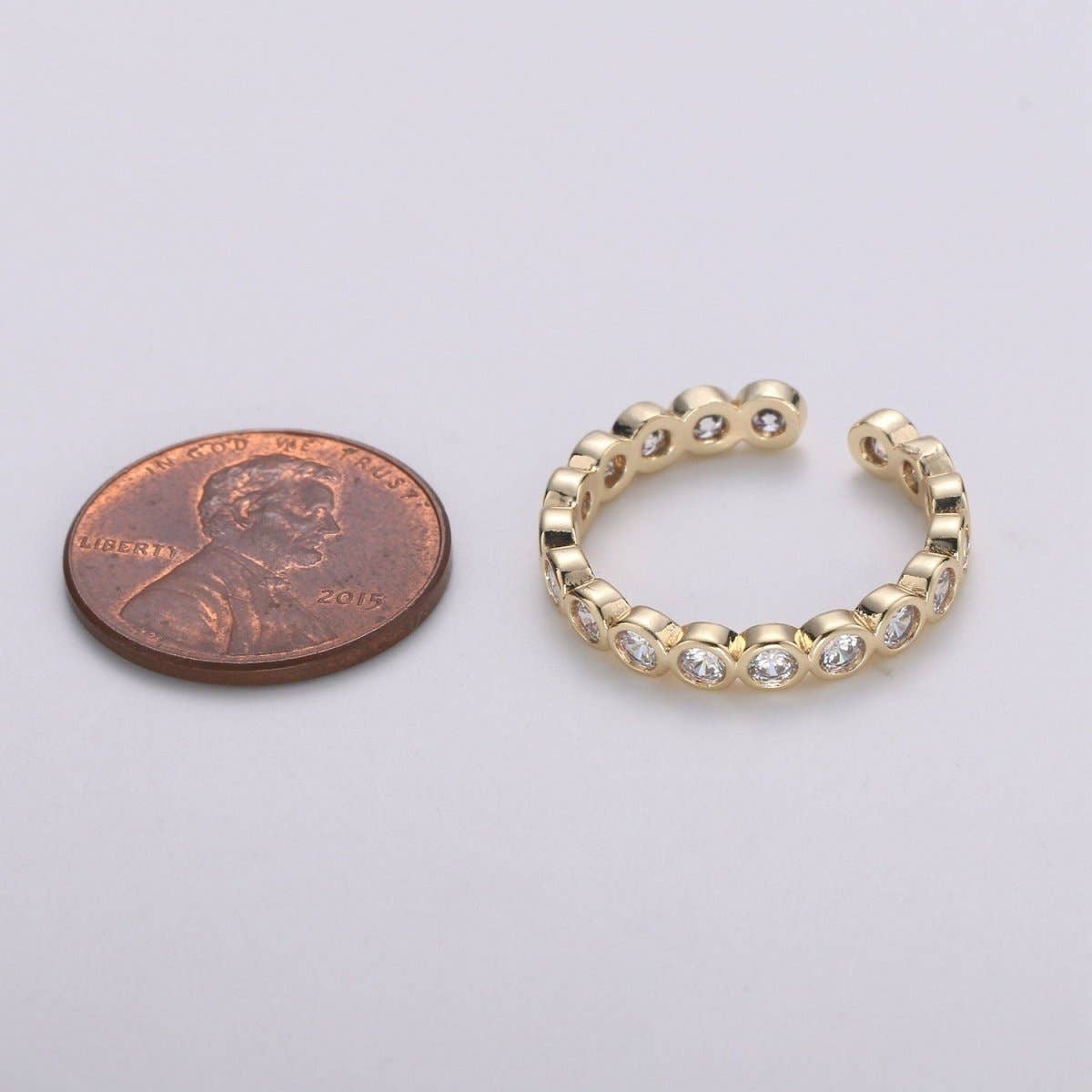 Round Bezel Open Ring