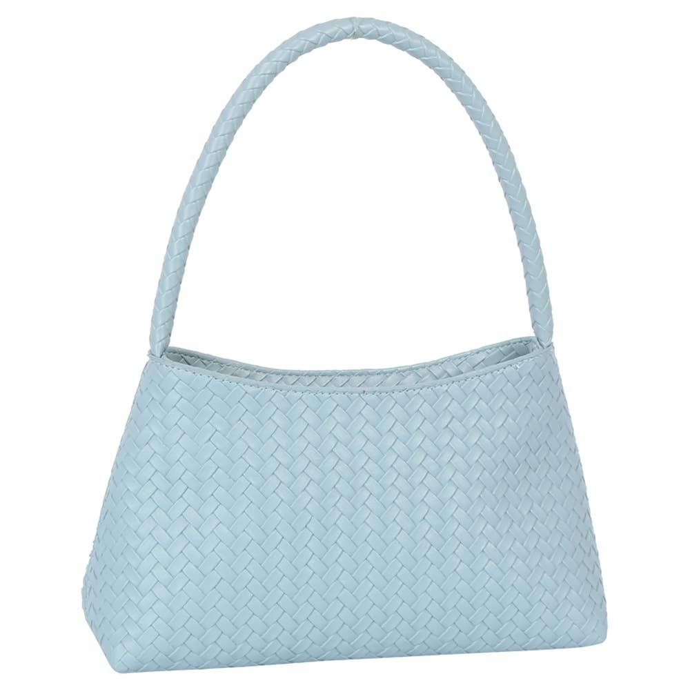 Blue Woven Shoulder Bag