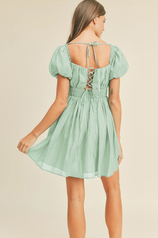 Misty Green Textured Dress