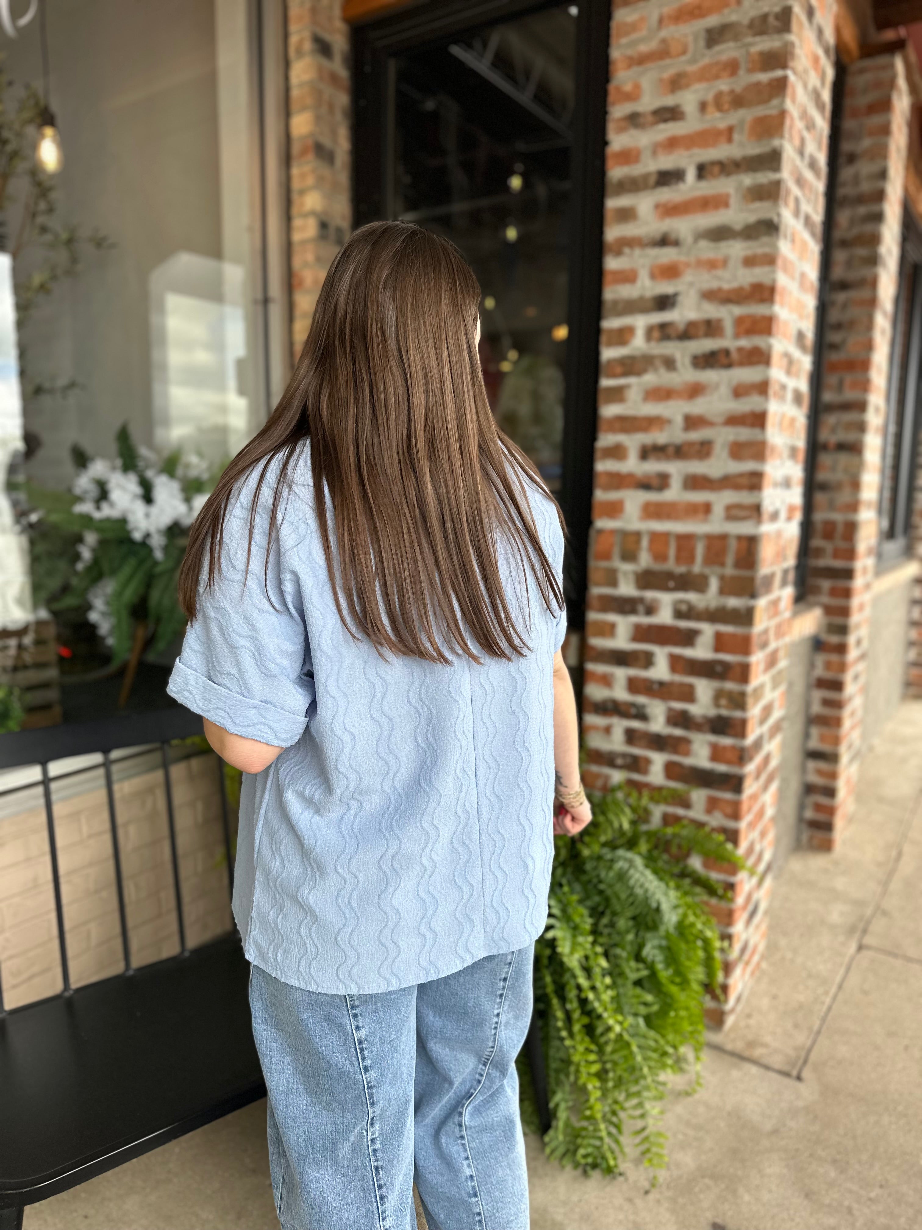 Blue Wavy Top