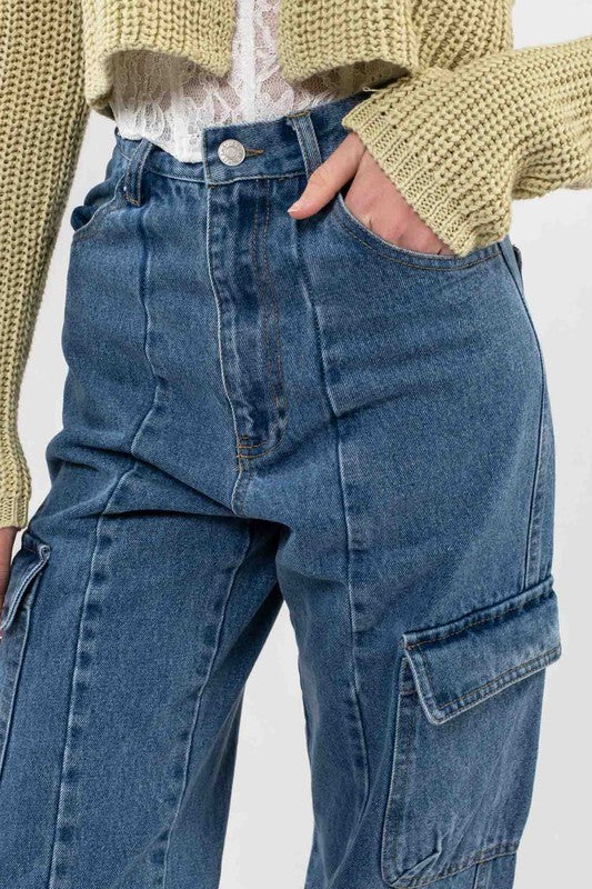 Denim Cargo Pants