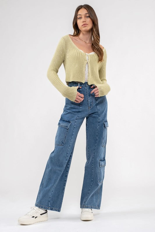 Denim Cargo Pants