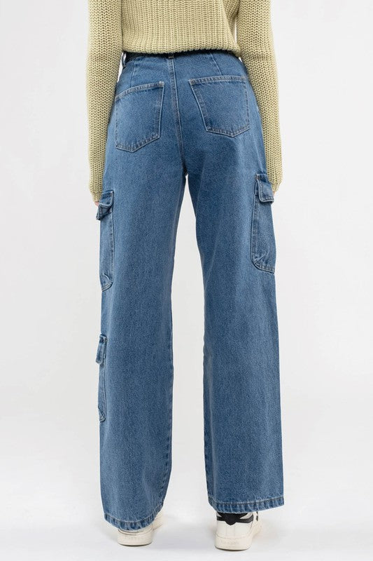 Denim Cargo Pants