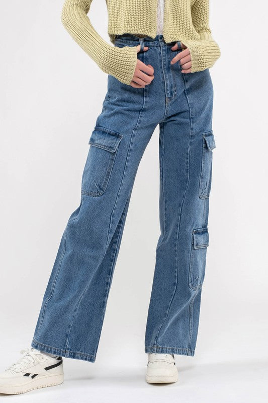 Denim Cargo Pants
