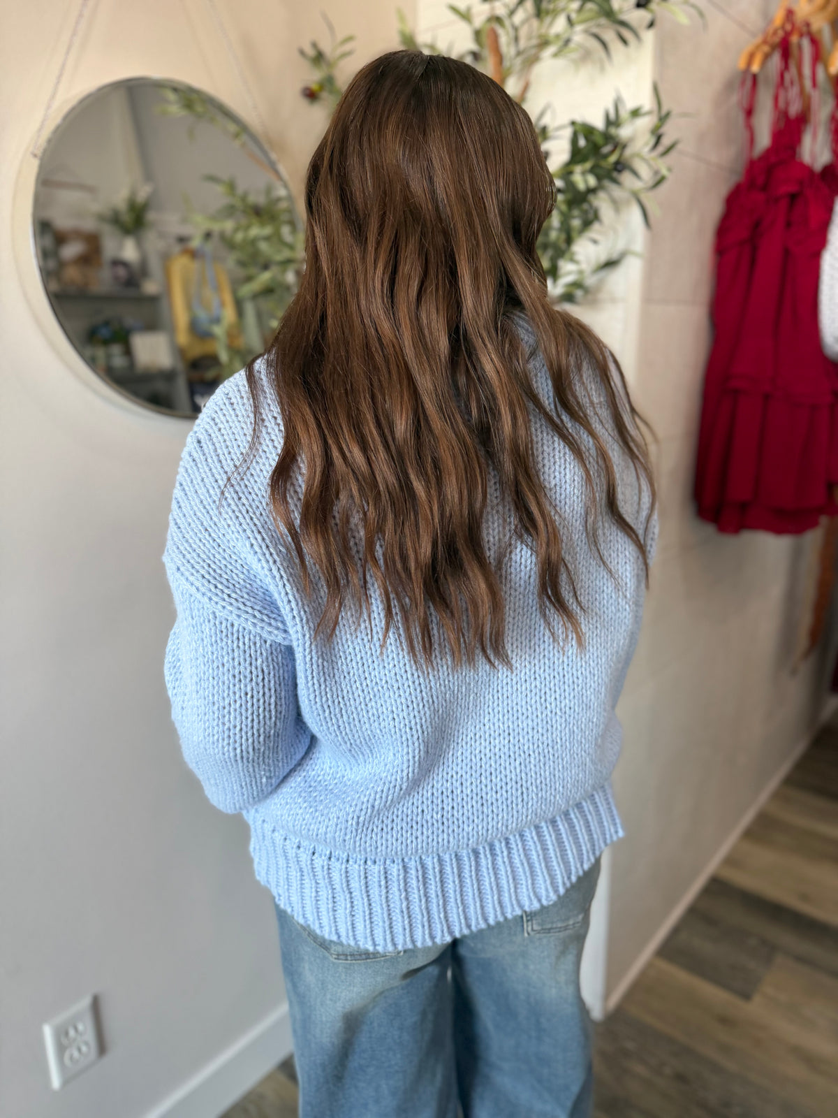 Light Blue V Neck Sweater