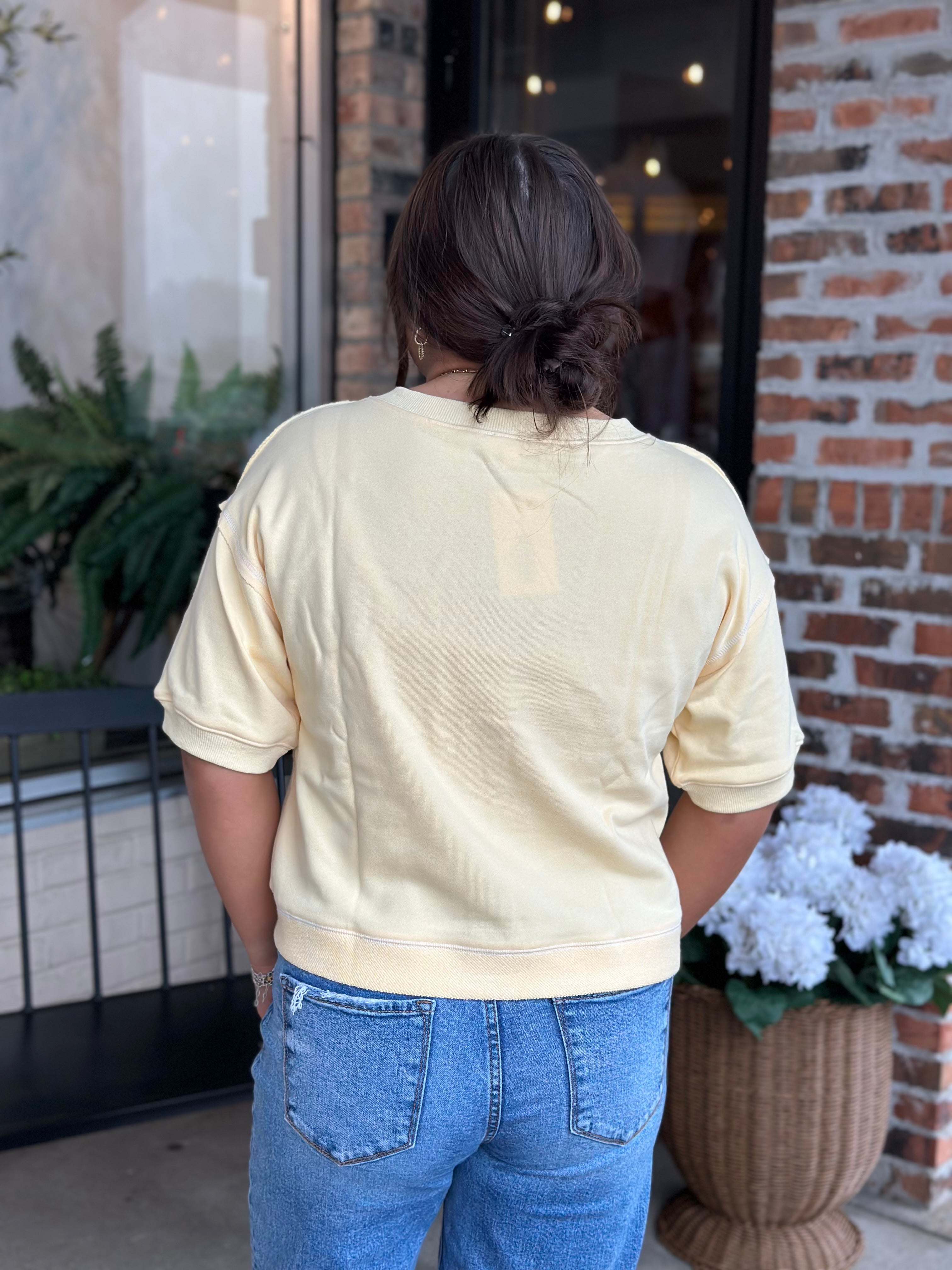 Yellow Sweatshirt Top