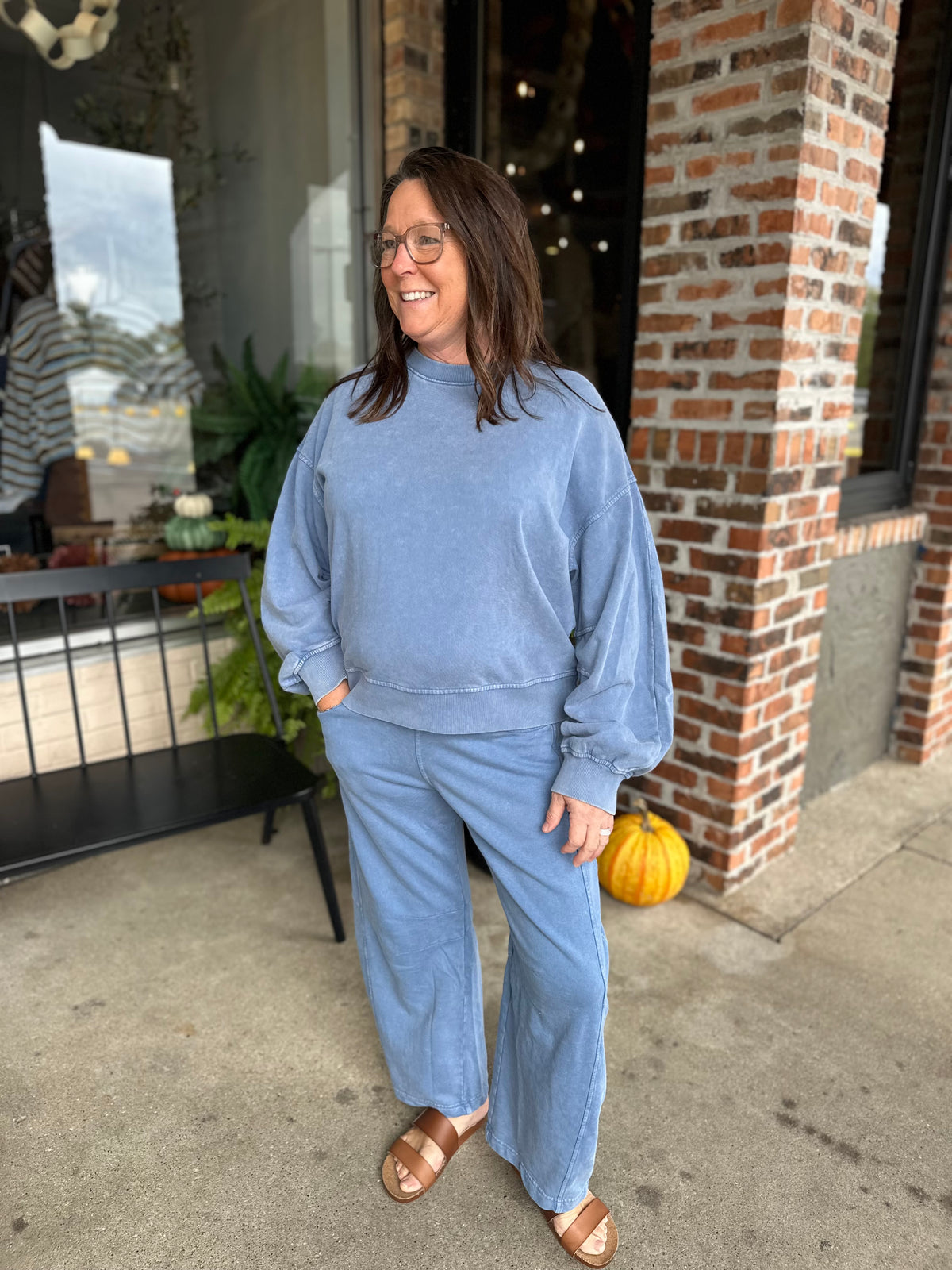 Blue Mineral Washed Pullover