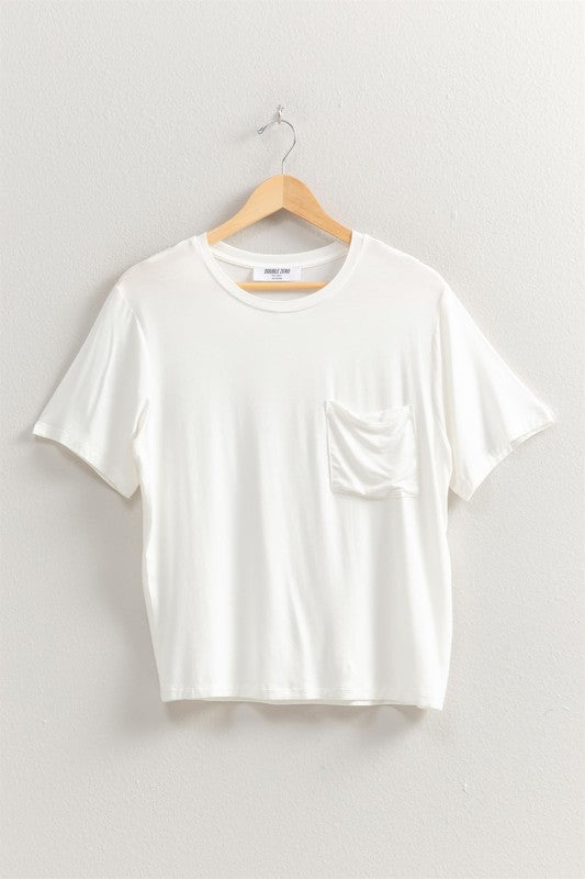 White Oversized Pocket Tee