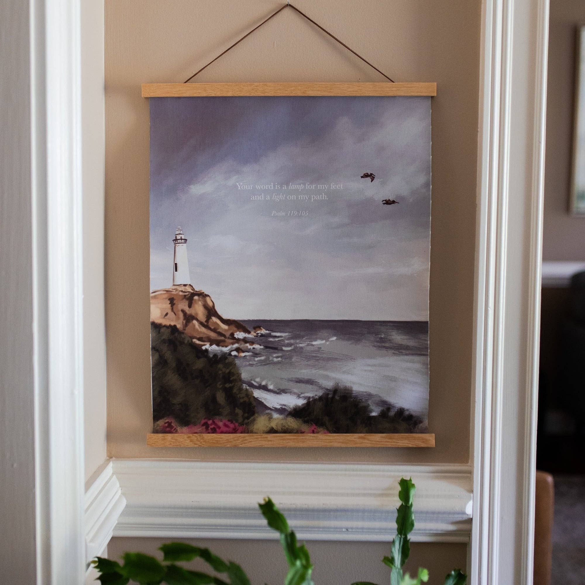 Psalm 119 | Lighthouse Hanging Canvas