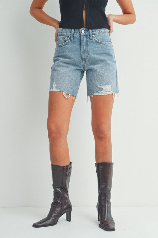 Light Distressed Walking Shorts - FINAL SALE
