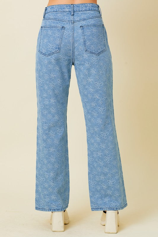 Floral Printed Denim Jeans - FINAL SALE