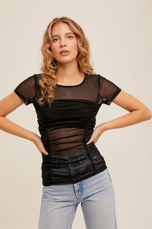 Black Mesh Top - FINAL SALE