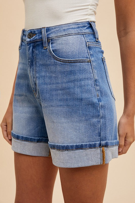Turn Up Hem Denim Shorts - FINAL SALE