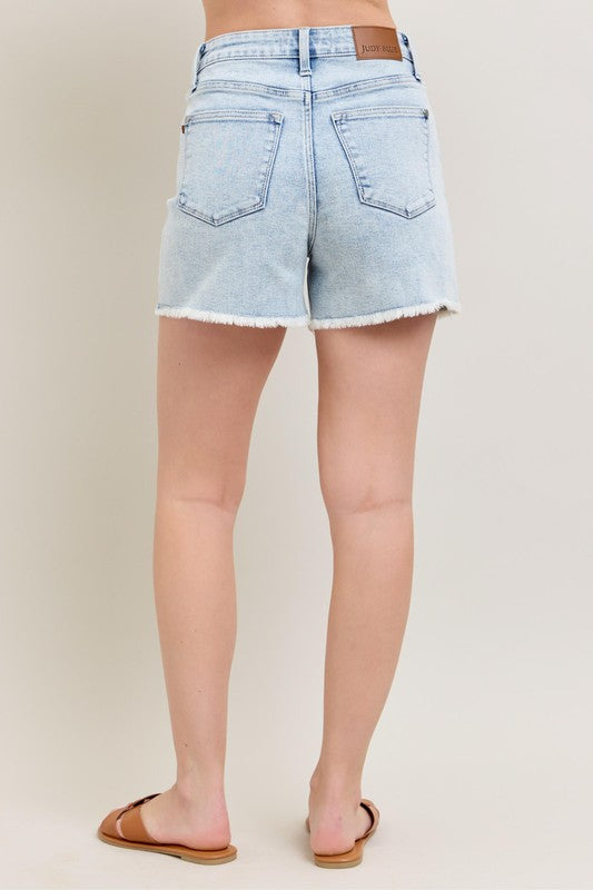 High Waisted Mineral Wash Shorts