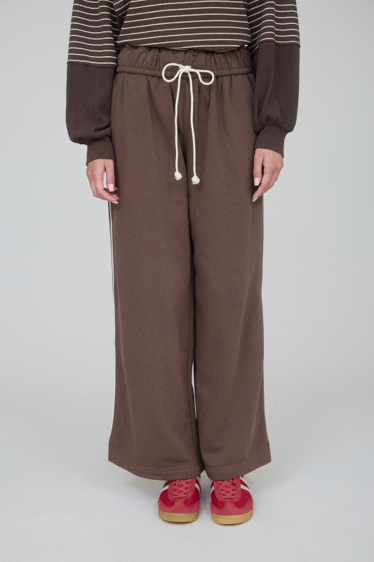 Brown Wide Leg Lounge Pants