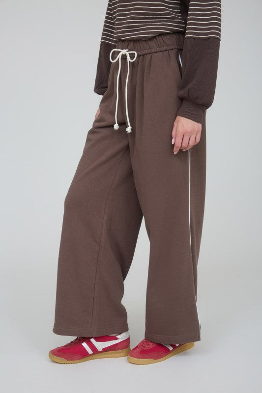 Brown Wide Leg Lounge Pants
