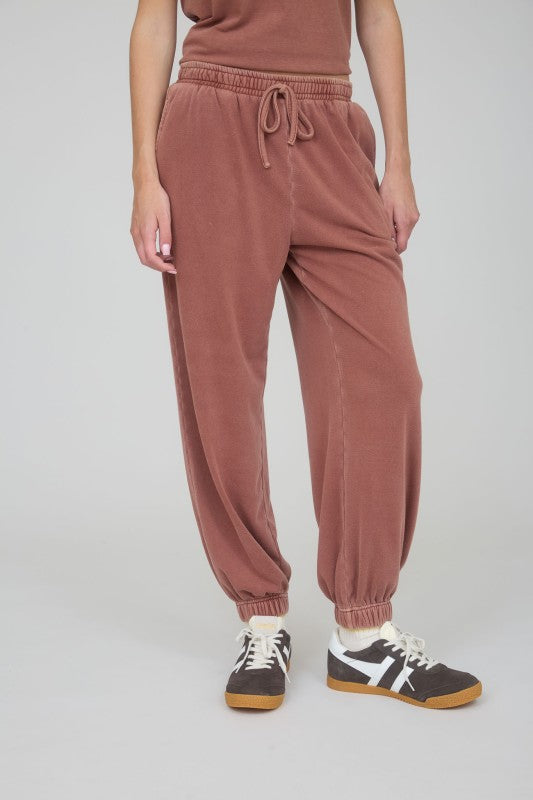 Terracotta Washed Drawstring Joggers