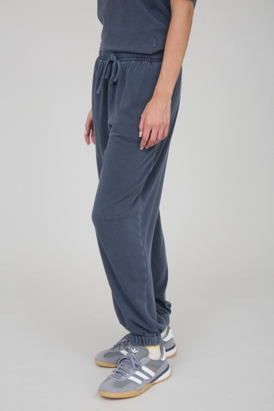 Navy Washed Drawstring Joggers