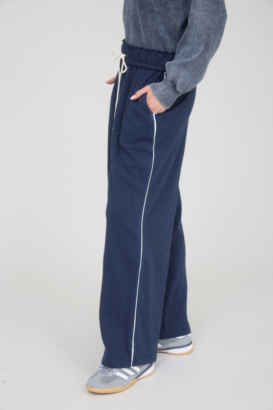 Navy Wide Leg Lounge Pants