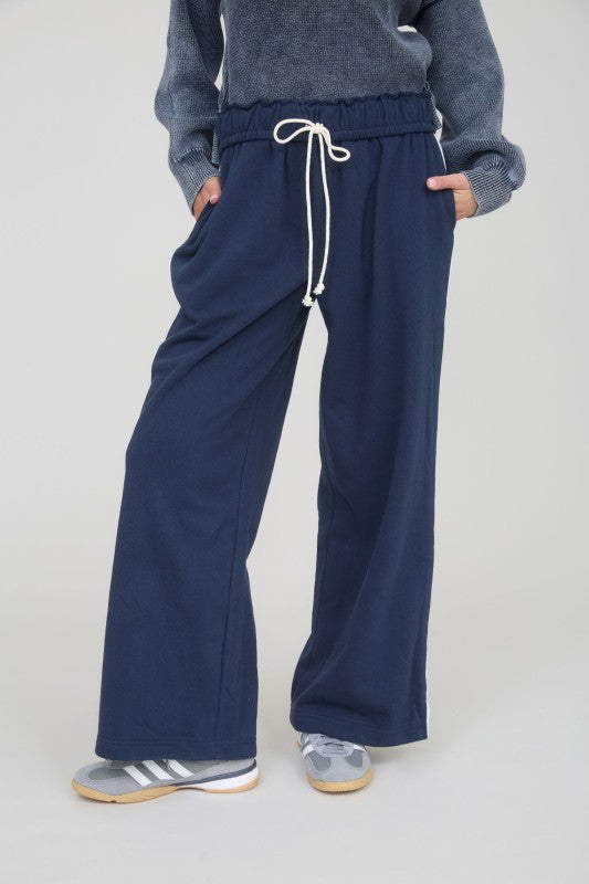 Navy Wide Leg Lounge Pants