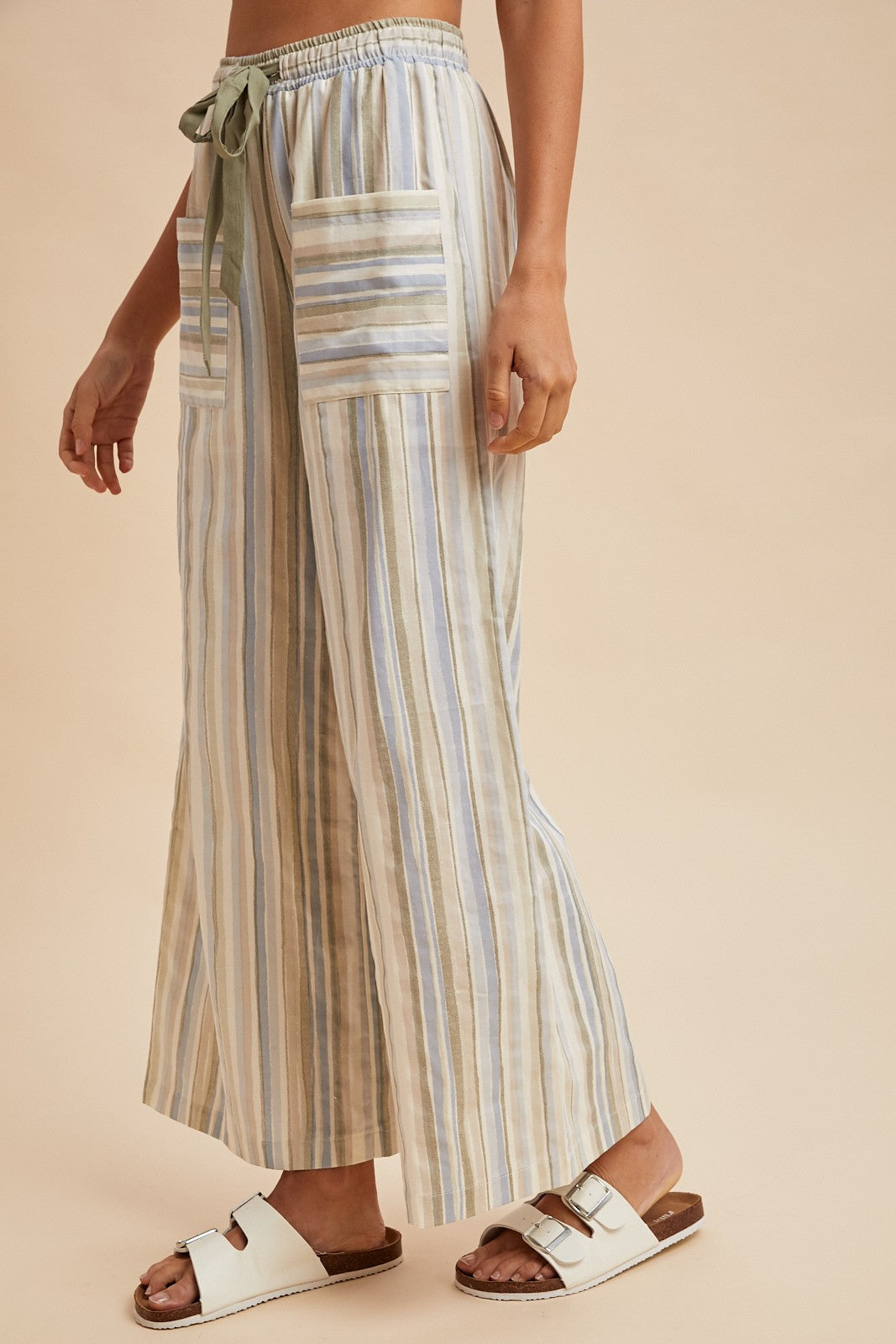 Sage Multi Stripe Wide Leg Pants