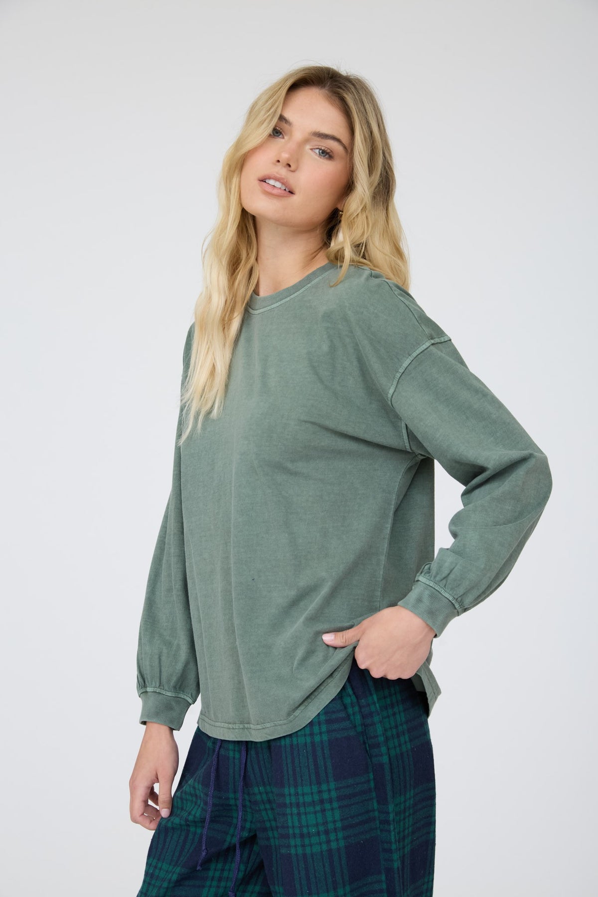 Green Washed Crewneck