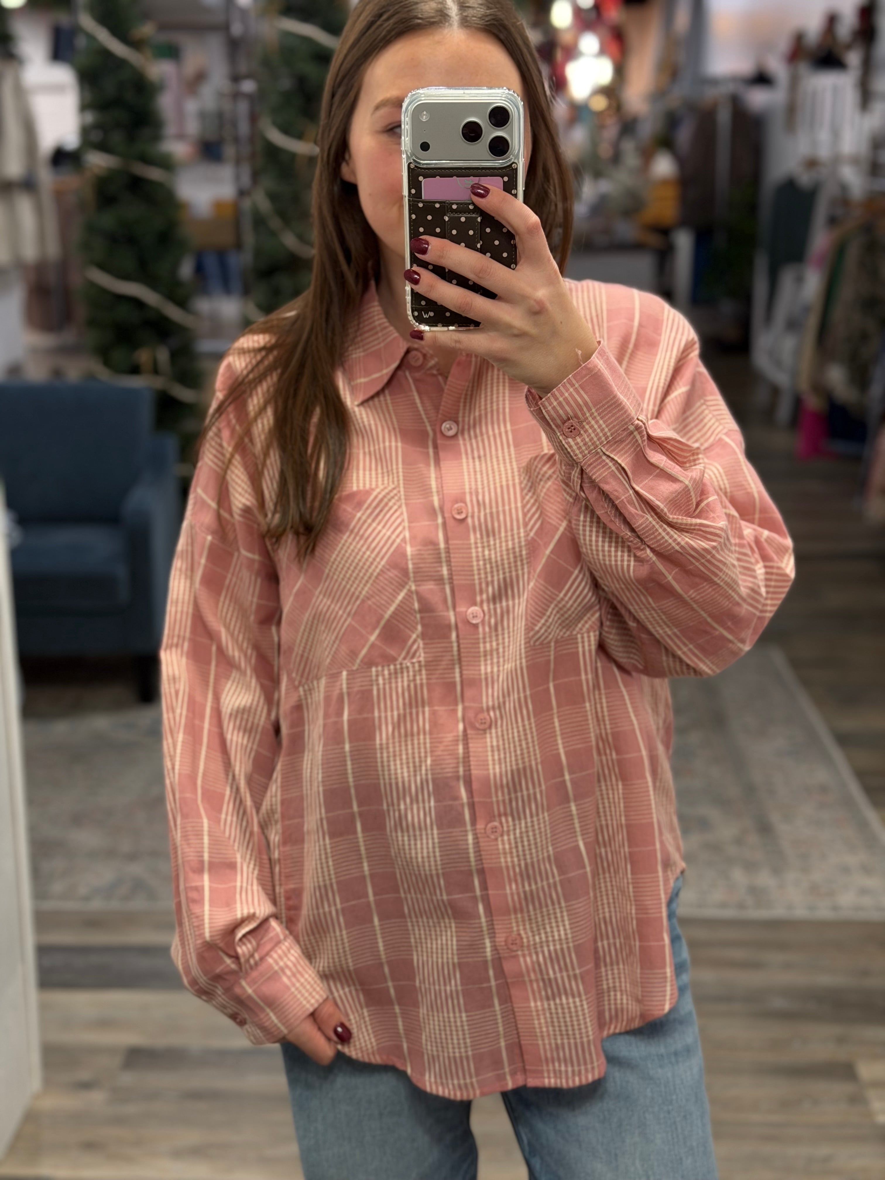 Rose Soft Plaid Shirt - FINAL SALE