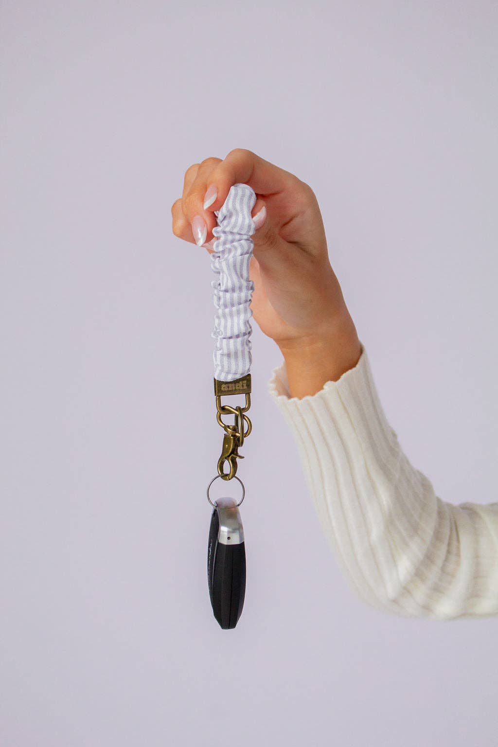 Gray Striped Keychain