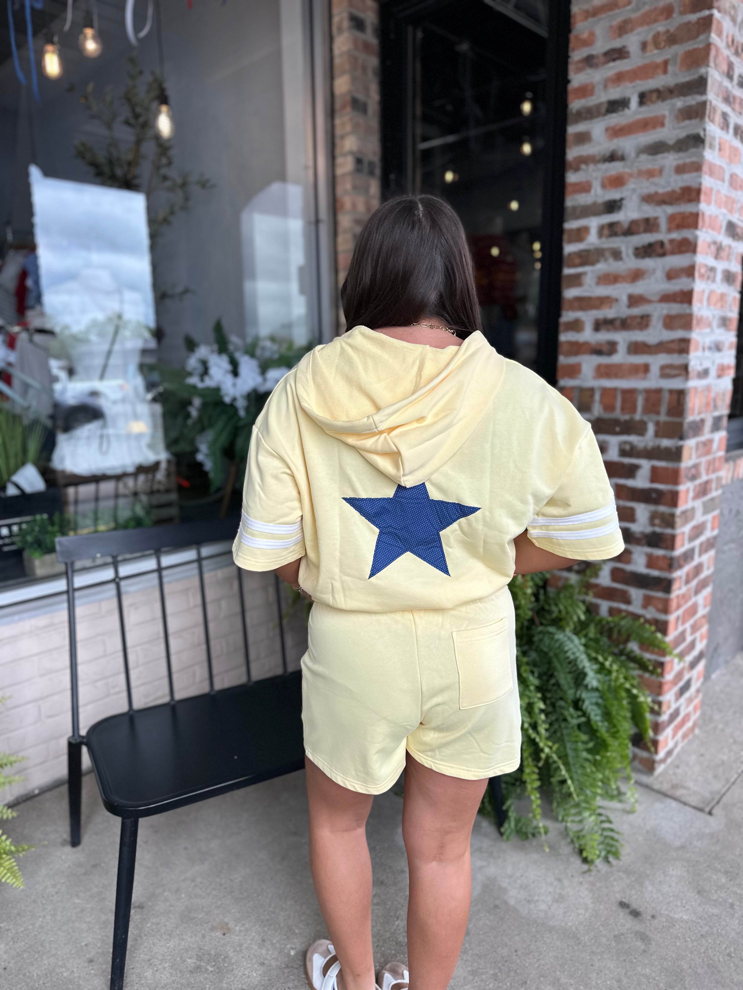 Star Applique Boxy Hoodie