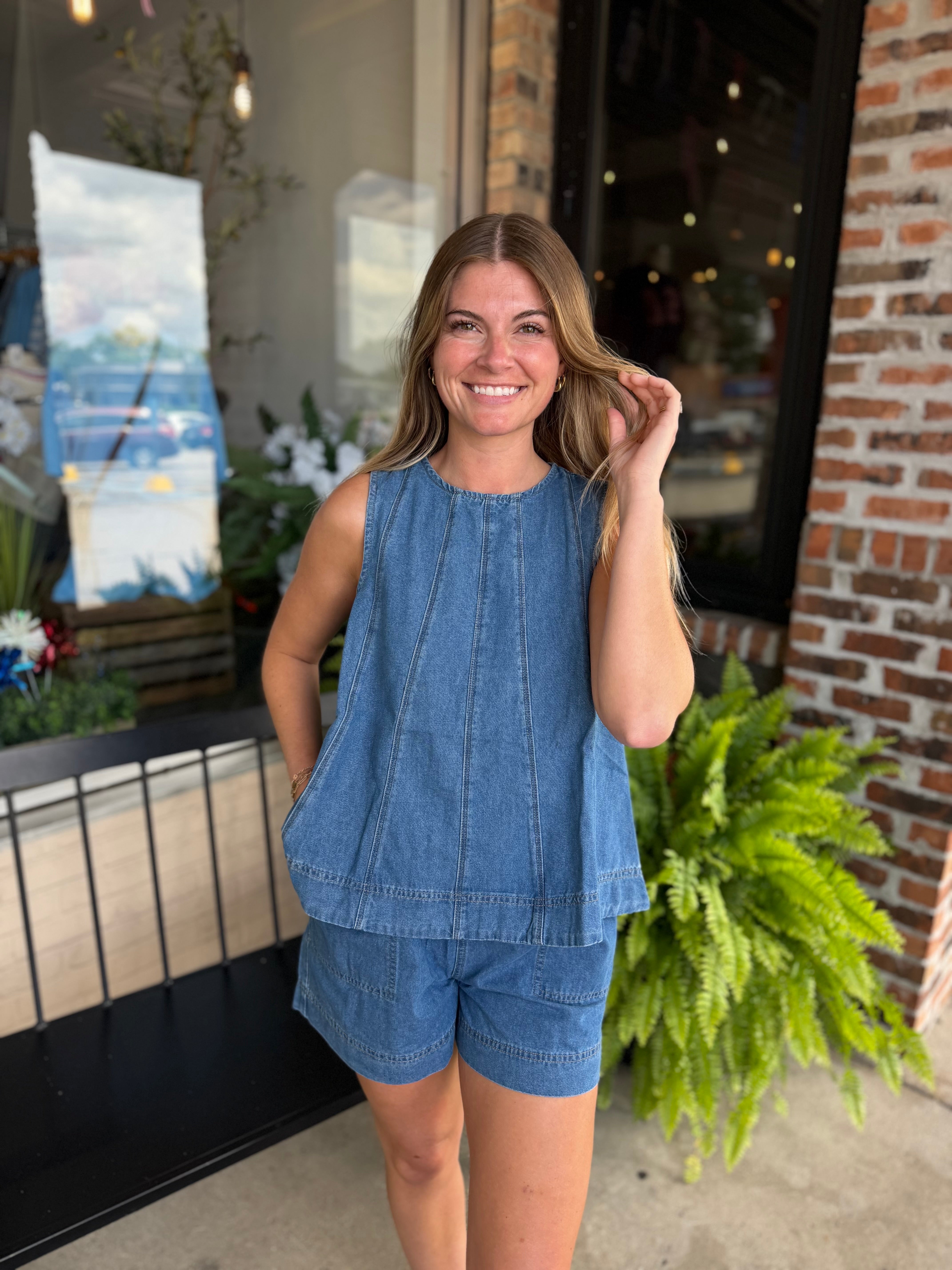Denim Sleeveless Top