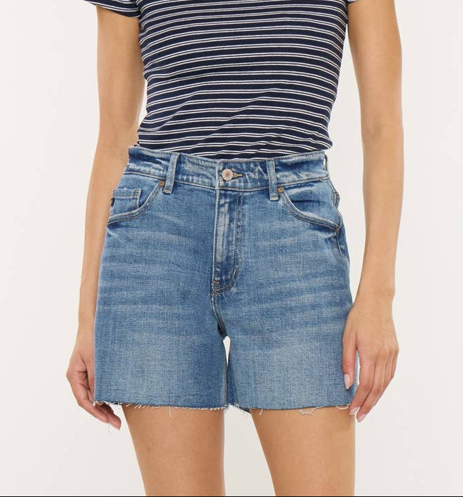 Medium Wash High Rise Shorts