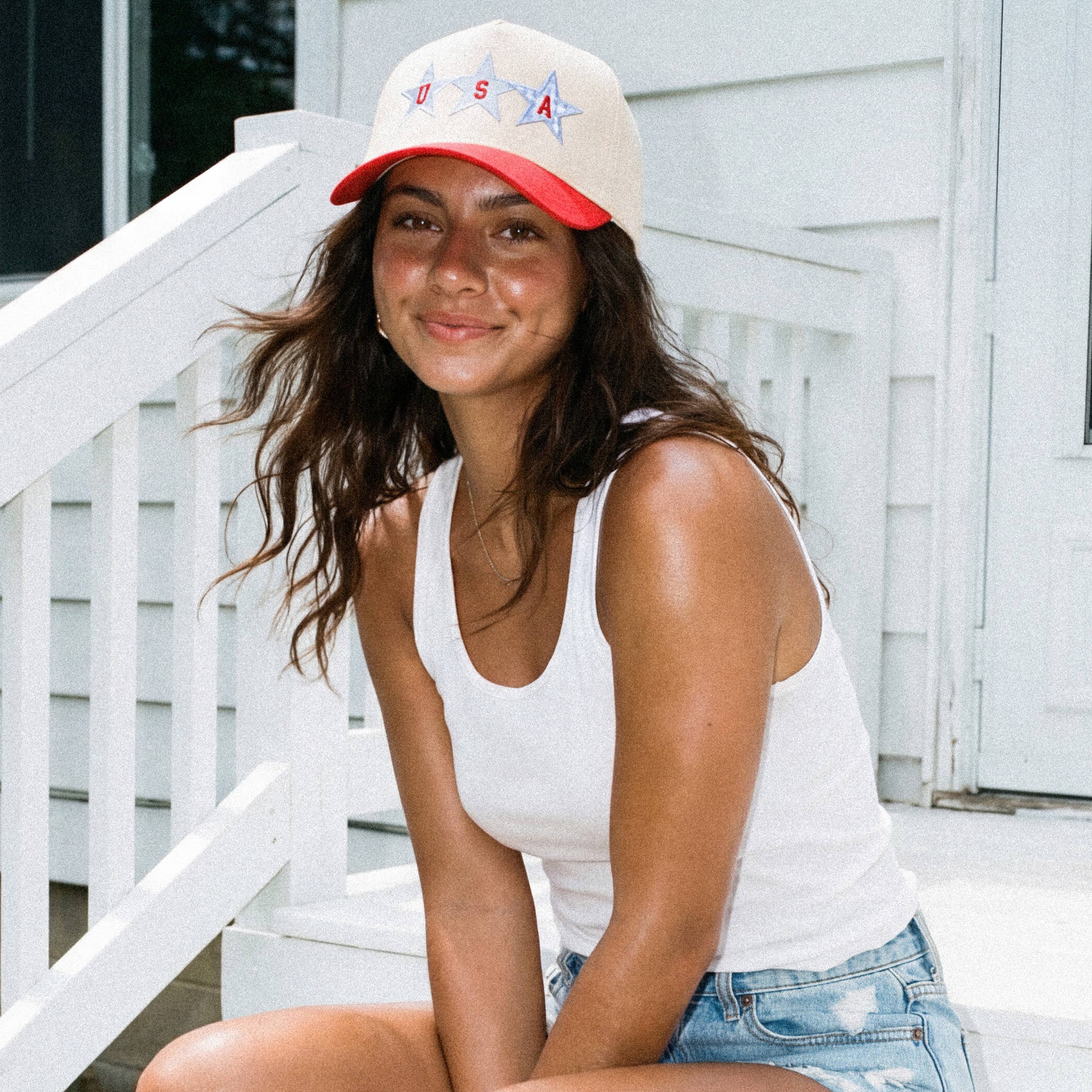 USA with Stars Trucker Hat