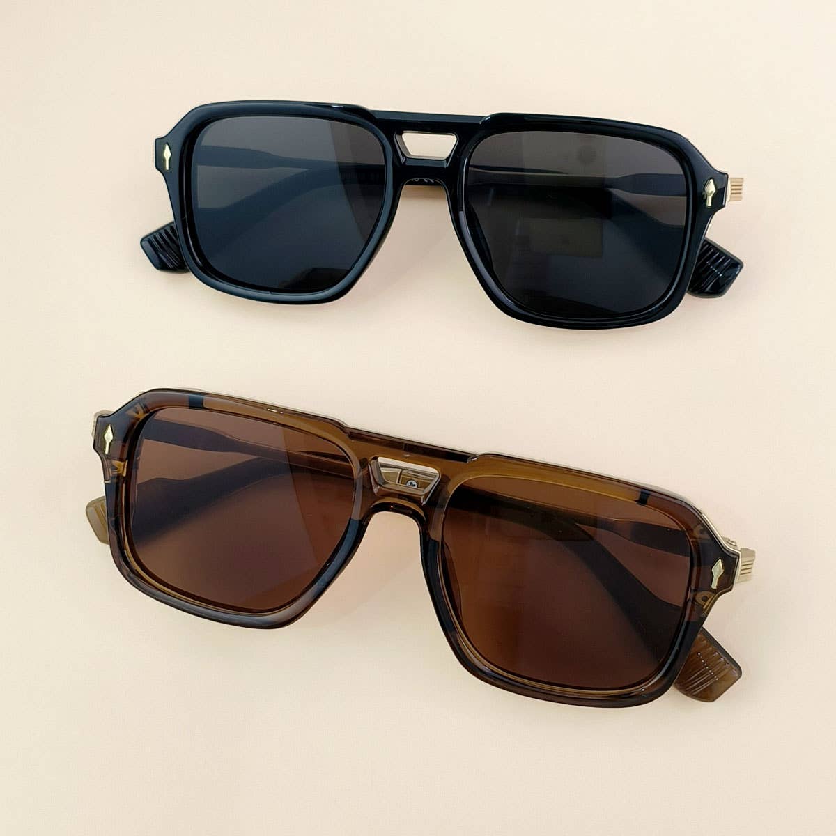 Grey Double Beam Sunglasses