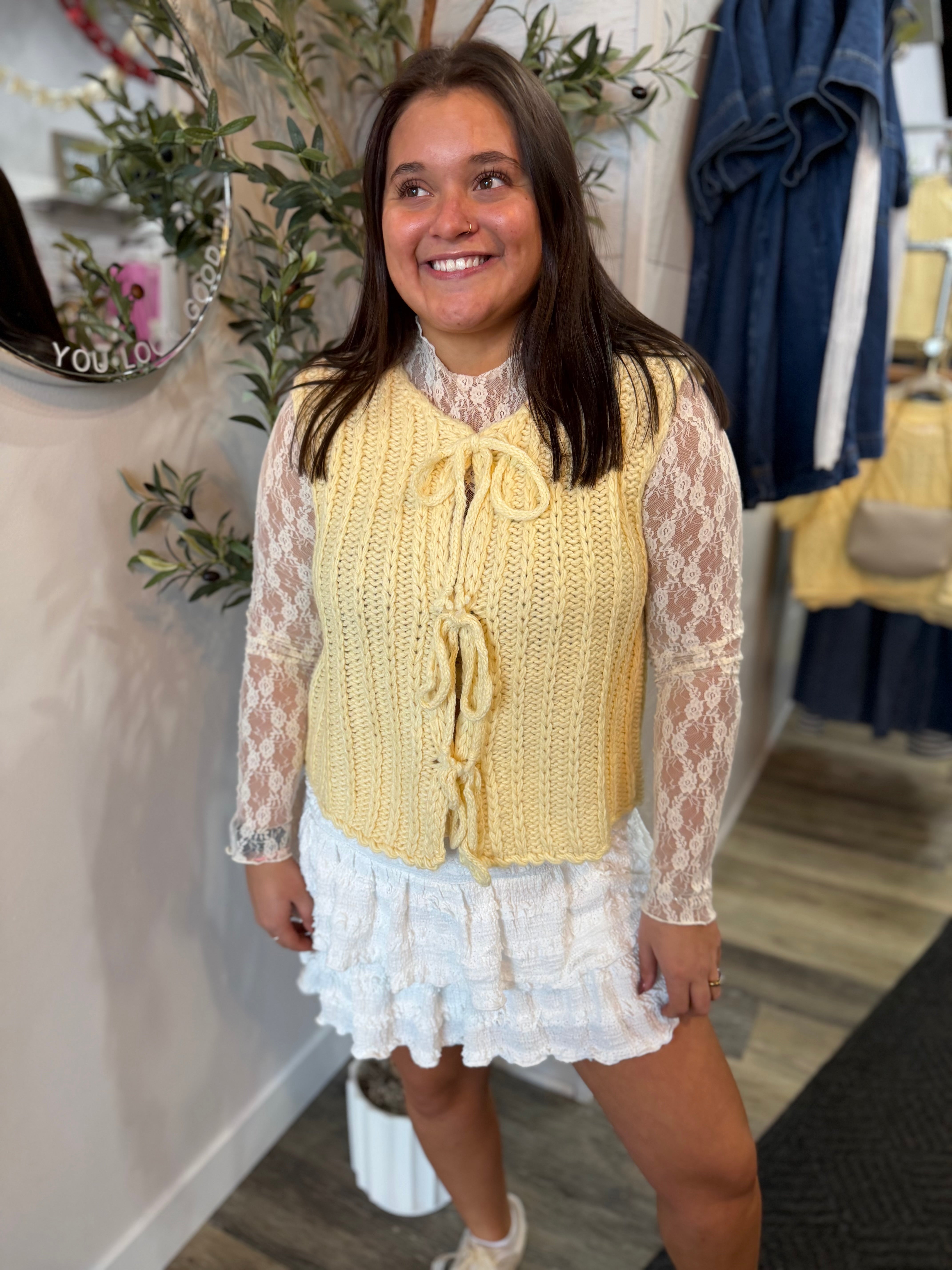 Yellow Chunky Sweater Vest